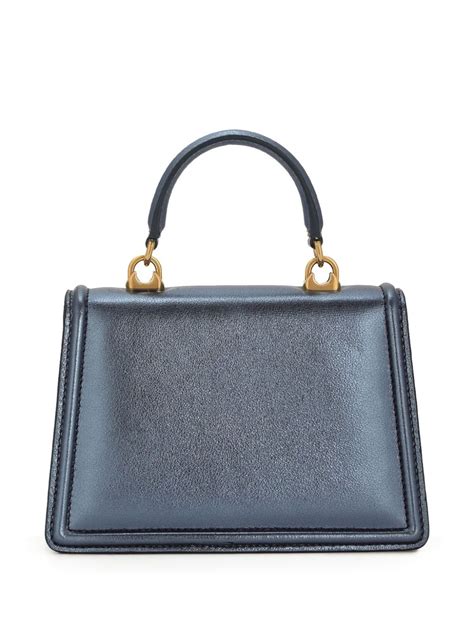 Dolce Gabbana Small Devotion Leather Bag Blue Farfetch