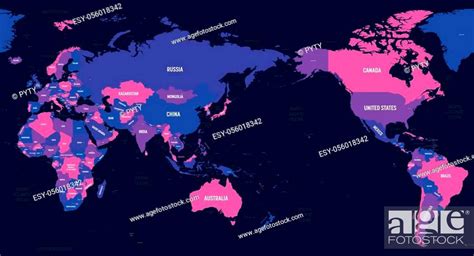 World Map Asia Australia And Pacific Ocean Centered High Detailed Political Map Of World