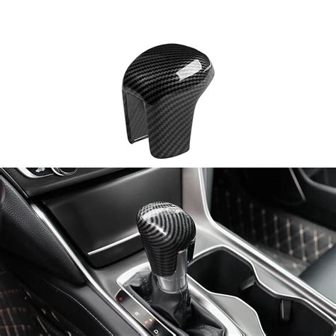 Ready Stock CODCar Carbon Fiber Gear Head Knob Shift Cover Trim