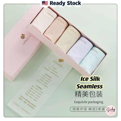 Judy Lingerie Pcs Boxlemon Premium Ice Silk Traceless Panties Mid Waist Antibacterial Crotch