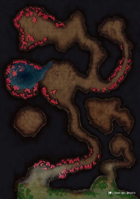 Collapse At The Crystal Caverns Phased Battlemap 35x50 Battlemaps