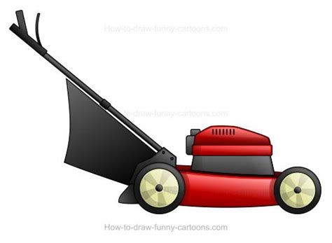 How To Draw A Cartoon Lawn Mower Loaded With Power Lawn Mower Mower