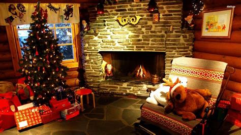 Christmas Fireplace Wallpaper - Christmas Fireplace Background Hd ...