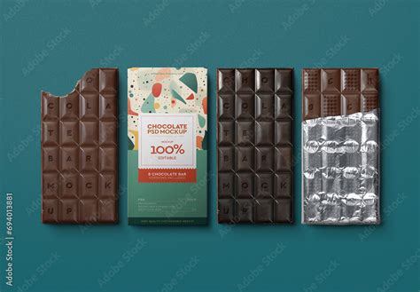 Chocolate Bar Mockup Packaging Plantilla De Stock Adobe Stock