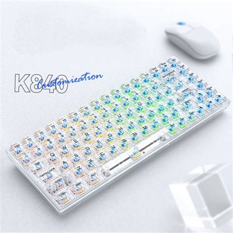 Bàn phím cơ TKL trong suốt K phím chế độ LED Rainbow Hot swap Lazada vn