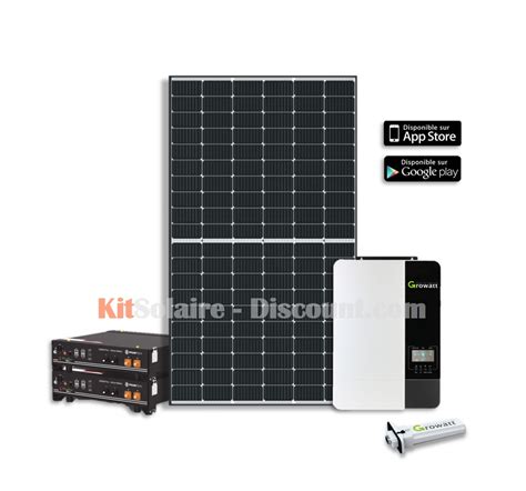 Kit Solaire W Autonome Growatt V V Kw Stockage Batterie