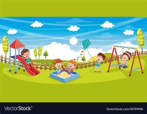 Kids playing outside Royalty Free Vector Image