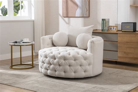 Modern Degree Swivel Accent Chair Cuddle Barrel Sofa Chair Round