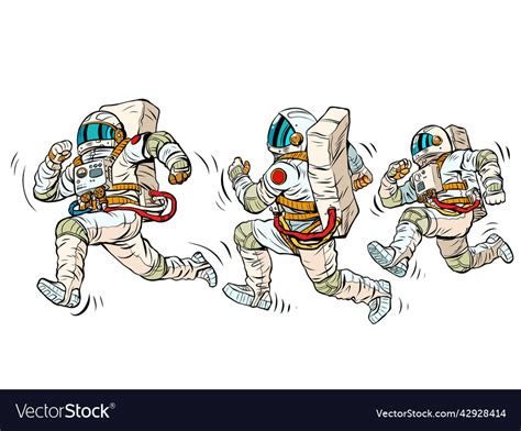 Astronauts Are Running A Space Race Sports Vector Image