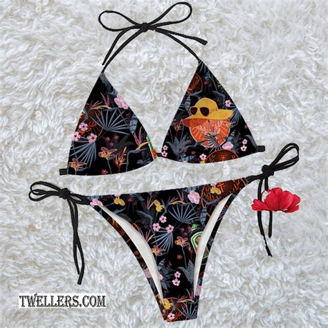 Night Tropical Jagermeister Triangle Triangle Bikini Set Swimsuit Beach