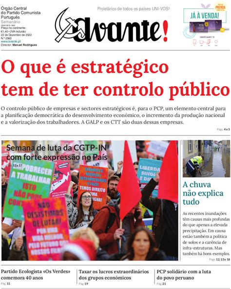 Capa Jornal Avante 22 Dezembro 2022 Capasjornais Pt