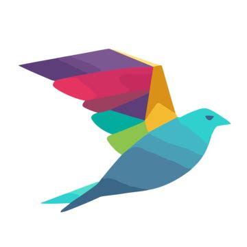 Rainbow Bird Logo On White Background Vector, A Simplistic Colorful ...