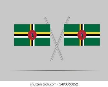 Two Metall Flagpole National Flag Commonwealth Stock Vector Royalty