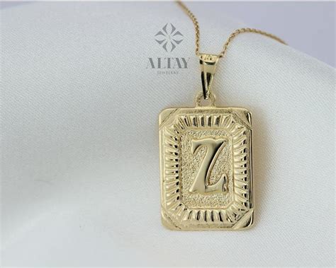 14K Solid Gold Initial Pendant