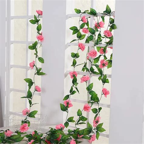 240Cm Garland Planten Vine Kunstmatige Rose Bloemen String Creeper