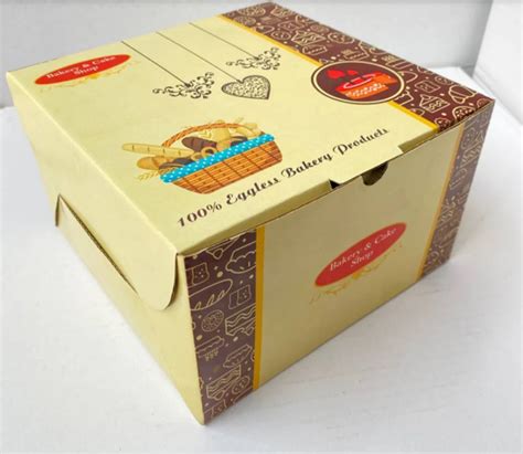 Single Wall Ply Corrugated Paper Cream Printed Cake Box Gram