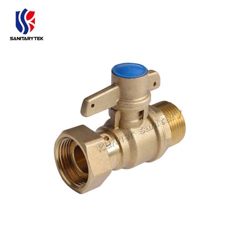 Straight Brass Ball Valve With Swivel Nut For Water Meter Lockable