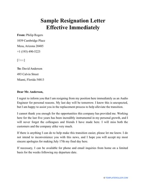 Heartwarming Info About Resignation Letter Effective Immediately Resume