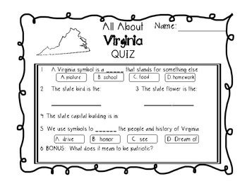 Virginia State Symbols by Karley Arsenault | Teachers Pay Teachers