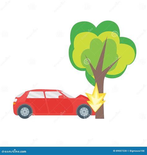 Cartoon Car Crash Road Accident. Vector | CartoonDealer.com #89007328