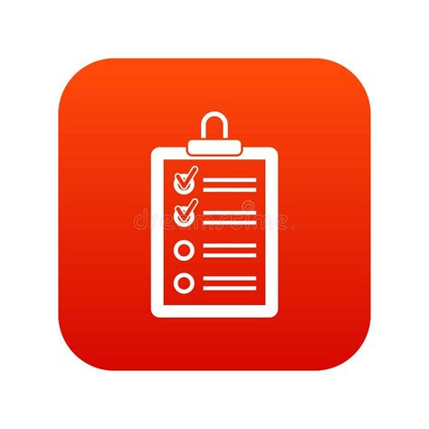 Tablero Con Para Hacer Rojo Digital Del Icono De La Lista Ilustraci N