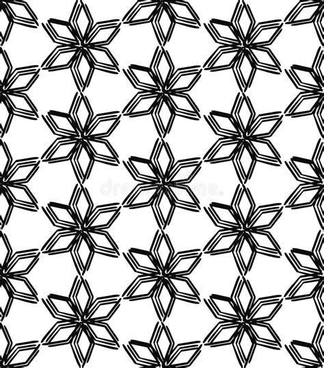 Vector Seamless Pattern with Black and White Star Shapes. Stock Vector - Illustration of polygon ...