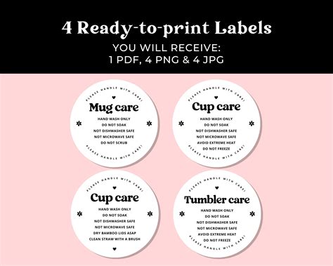 Cup Care Labels for Small Business Owners, Packaging Sticker Design