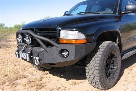 Iron Bull Bumpers® Dodge Dakota 1997 Full Width Black Front Winch Hd Bumper With Defender 4 Guard