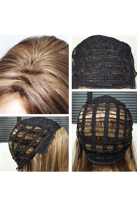 N T Long Layered Brown Wigs For Women Light Brown Mixed Blonde Hightlights Shoulder Length