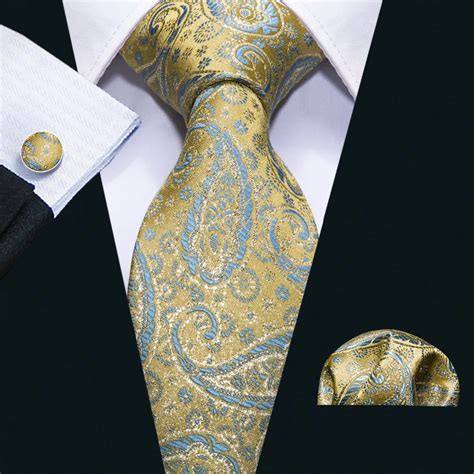 New Yellow Paisley 100 Silk Ties For Men 8 5cm Necktie Fashion Designers Gravata Dropshipping