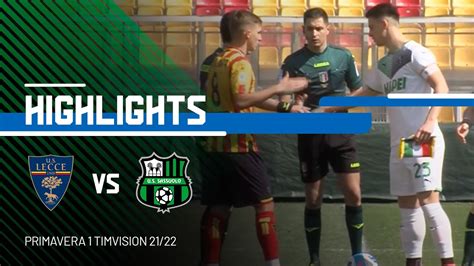 Primavera 1 Timvision Lecce Sassuolo 2 1 Highlights Youtube