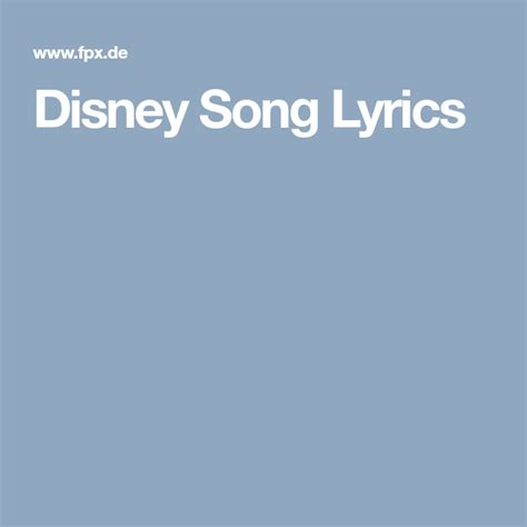 the cover for disney song lyrics