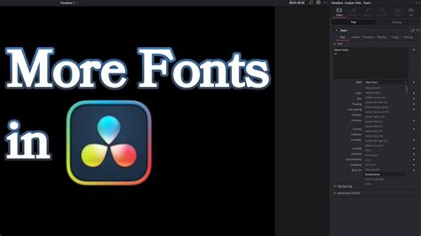 More Fonts In Davinci Resolve Youtube