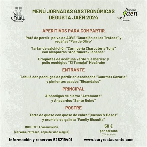 Jornadas Gastron Micas Degusta Ja N Men Bury Restaurante Bury