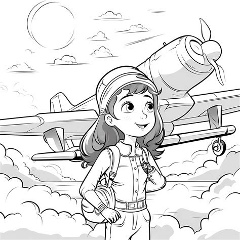 Premium Photo | Pixar Magic A Girls Colorful Skyward Journey Coloring