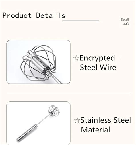 Batteur fouet Batteur à œufs Semi automatique en acier inoxydable
