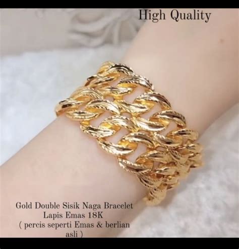 Gelang Sisik Naga Titanium Gold Premium Lapis Emas Lazada Indonesia