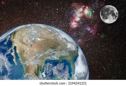 Earth Moon Stars Elements Image Furnished Stock Photo 2194241221 ...