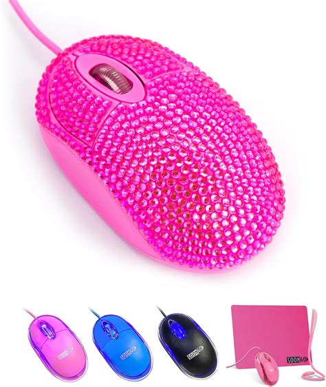 Soon Go Pink Mouse For Laptop Computer Mice With Crystal