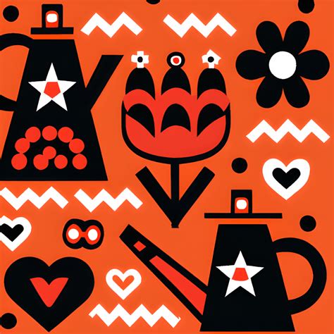 Scandinavian Folk Art Coffee Pot Graphic · Creative Fabrica