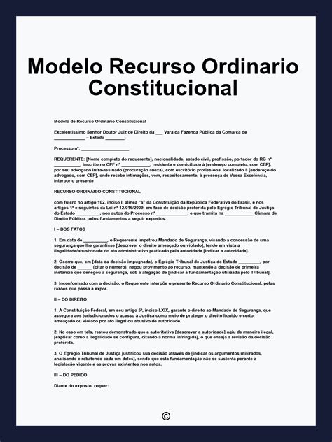 Modelo Recurso Ordinario Constitucional