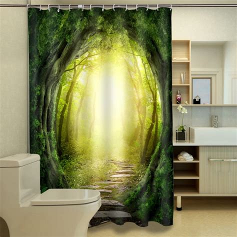 Fantastic 3d Photo Digital Printing Bath Waterproof Shower Curtains In