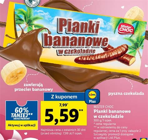 Promocja Pianki Bananowe W Czekoladzie Mister Choc W Lidl