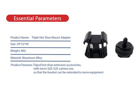 Amazon Camera Hot Shoe Holder Triple Hot Shoe Base Mount Adapter Extend Holder For
