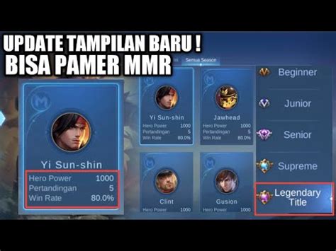 UPDATA BARU BISA PAMER MMR DI PROFILE DAN TAMBAHAN TITLE BARU