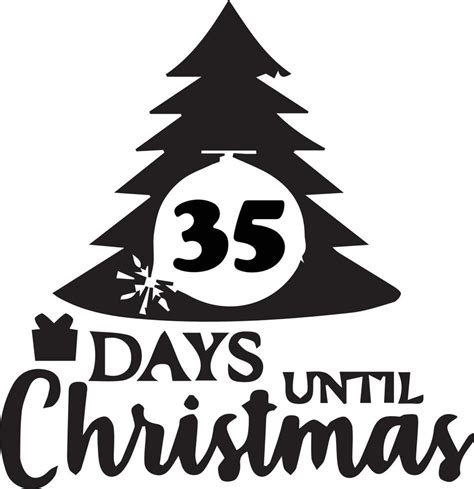 35 Days Until Christmas Simplistic Black And White Design 14488187