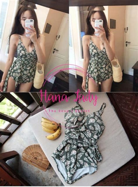 Bikini 1 Mảnh Hoa Xanh Cao Cấp BN065 Hana Lady