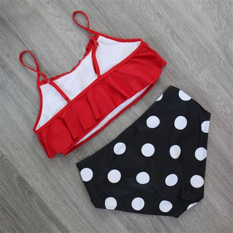 Free Shipping Sexy Bikini Set Retro High Waisted Bathing Suits Jkp