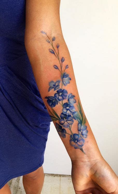 Best Larkspur Tattoos July Ideas Larkspur Larkspur Tattoo Birth