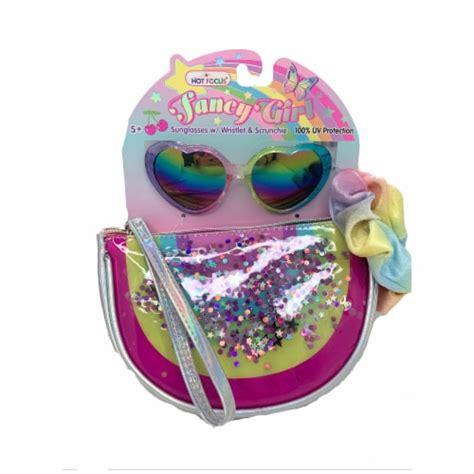 Hot Focus Fancy Girl Sunglasses With Wristlet And Scrunchie Rainbow Set 1 Unit King Soopers